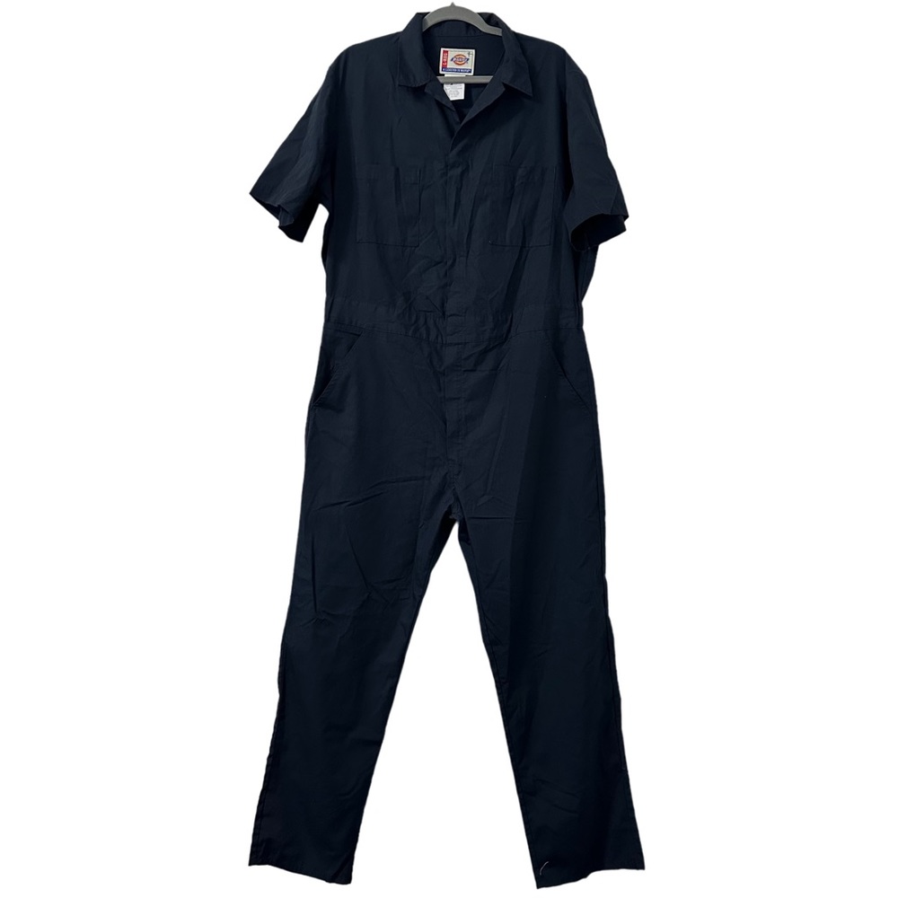 Dickies Men's Short-Sleeve Coverall in Navy Blue Size L